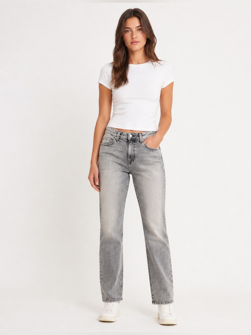 NWT Fidelity Gray Wash Skinny Jeans | Mid-Rise Stretch Denim | Size 32